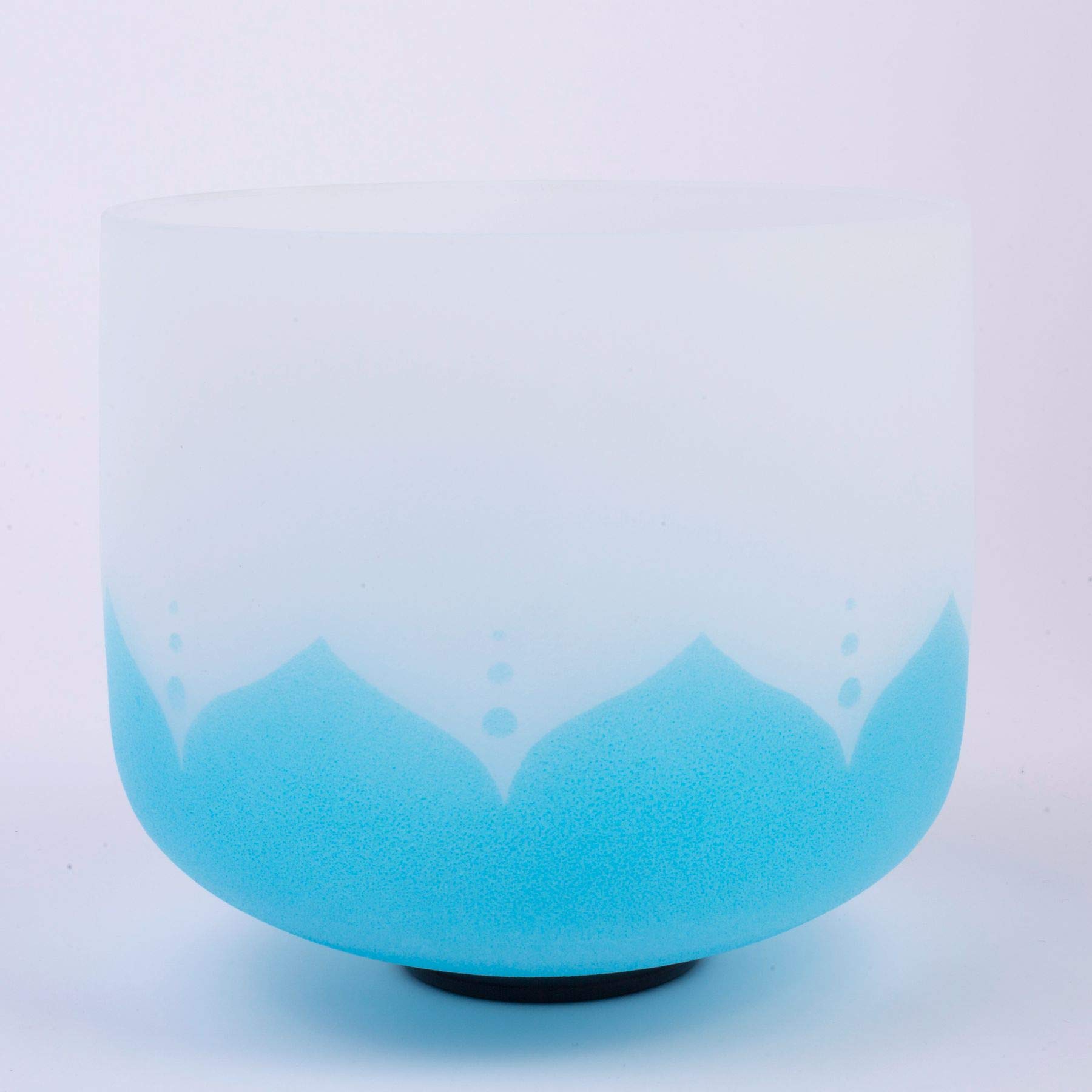 Blue Lotus Design Quartz Crystal Singing Bowl - G Note Throat Chakra Healing - 10 Inch with Heavy Duty Carrying Case & Suede Striker - Perfect for Meditation, Sound Therapy, Yoga and Chakra Balancing