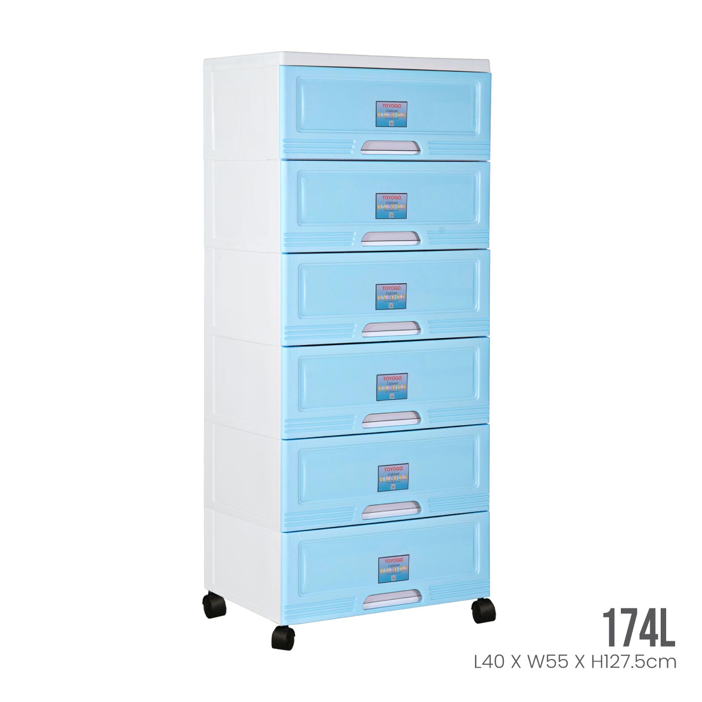 6-Tier Rolling Cabinet with Wheels - Heavy Duty Storage Organizer for Garage, Workshop, or Office - 609 6 Model