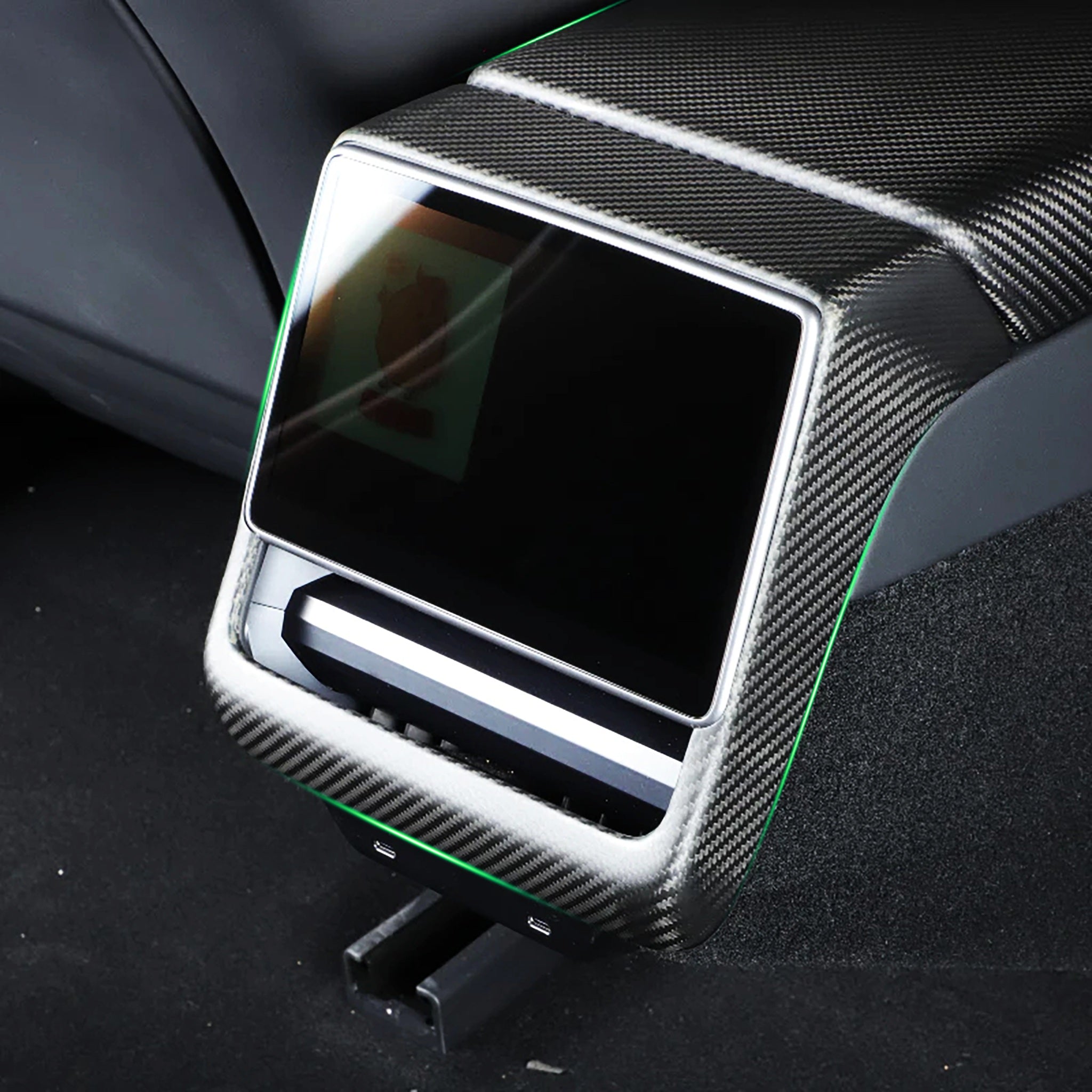 2024+ Tesla Model 3 Highland Real Carbon Fiber Rear Screen Frame Trim - 1x1 Plain Weave Carbon Fiber Car Interior Accessory for Luxury Upgrade & Stylish Protection