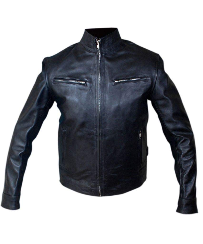 F&H Men's Fast & Furious Vin Diesel Genuine Leather Biker Jacket - Premium Motorcycle Outerwear for Riding & Casual Style