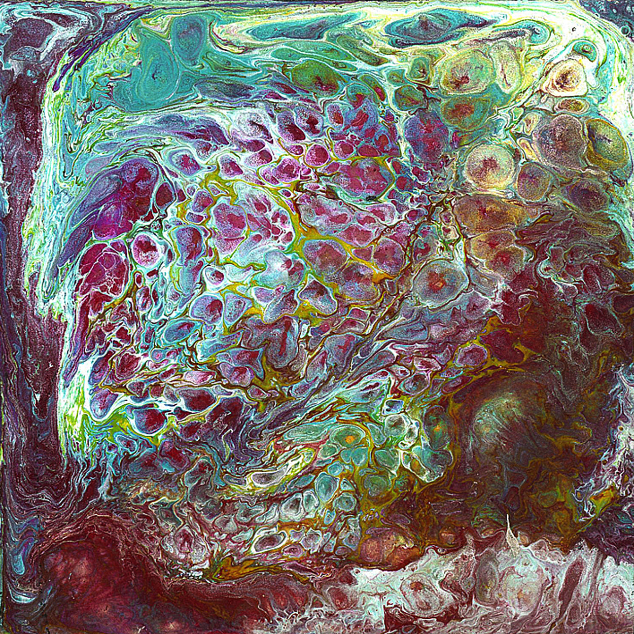Anthony Ciambella Original 4x4 Acrylic on Panel Painting - Modern Abstract Wall Art for Home & Office Decor