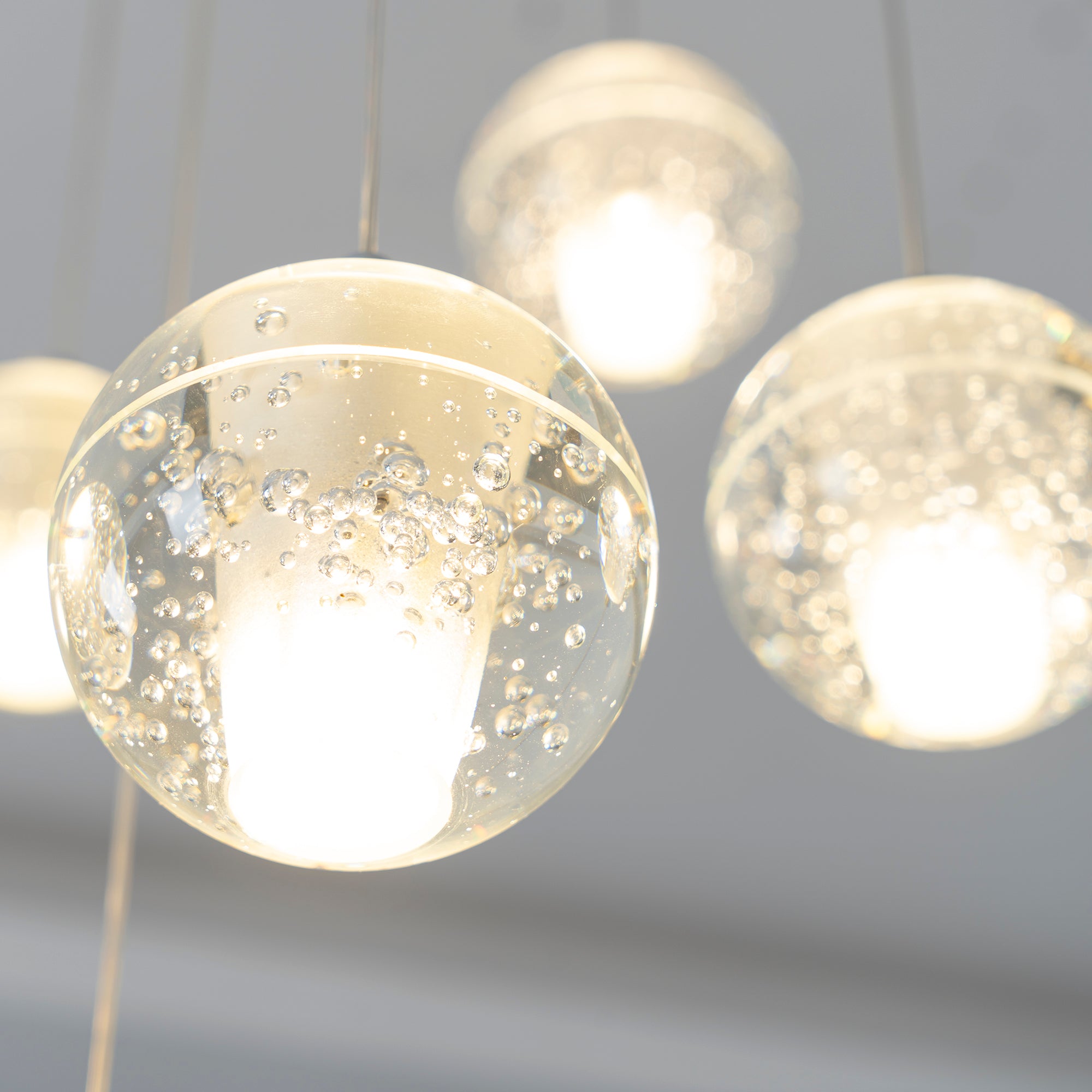 Elegant Ball Crystal Pendant Light - Modern Chandelier for Dining Room, Bedroom & Living Room Decor - Dimmable LED Hanging Light Fixture