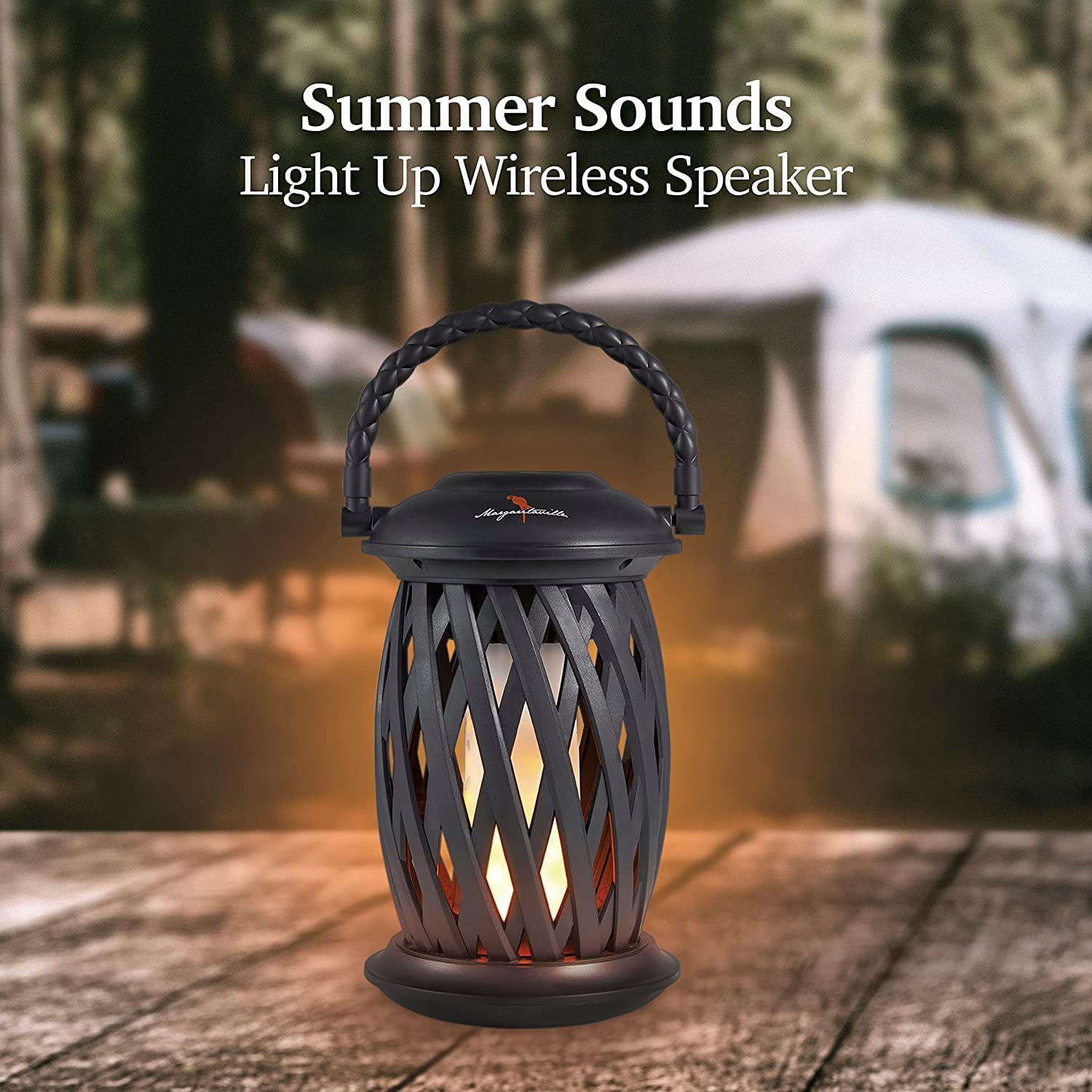 Margaritaville Tiki Torch Waterproof Bluetooth Speaker - Portable Outdoor Party Speaker with Flickering LED Lights & Long Battery Life (2 Pack) | Perfect for Beach Parties, Backyard BBQs, Poolside Gatherings & Camping Trips