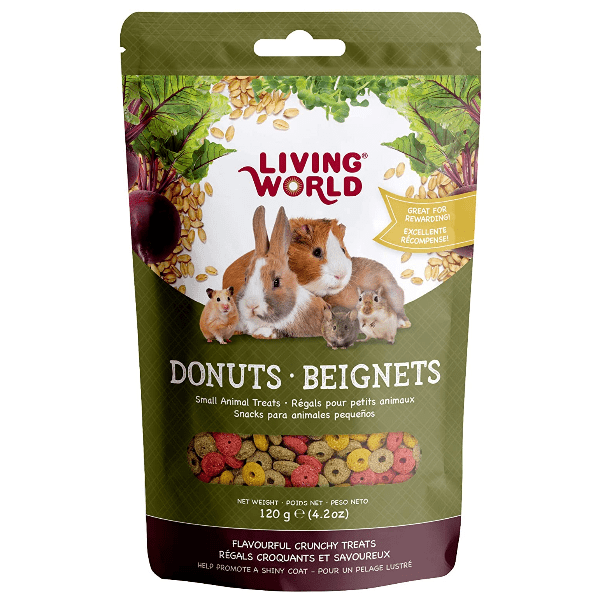 Living World Donut Treats for Small Animals - Healthy Snacks for Hamsters, Rabbits & Guinea Pigs - Perfect for Cage Enrichment & Training Rewards
