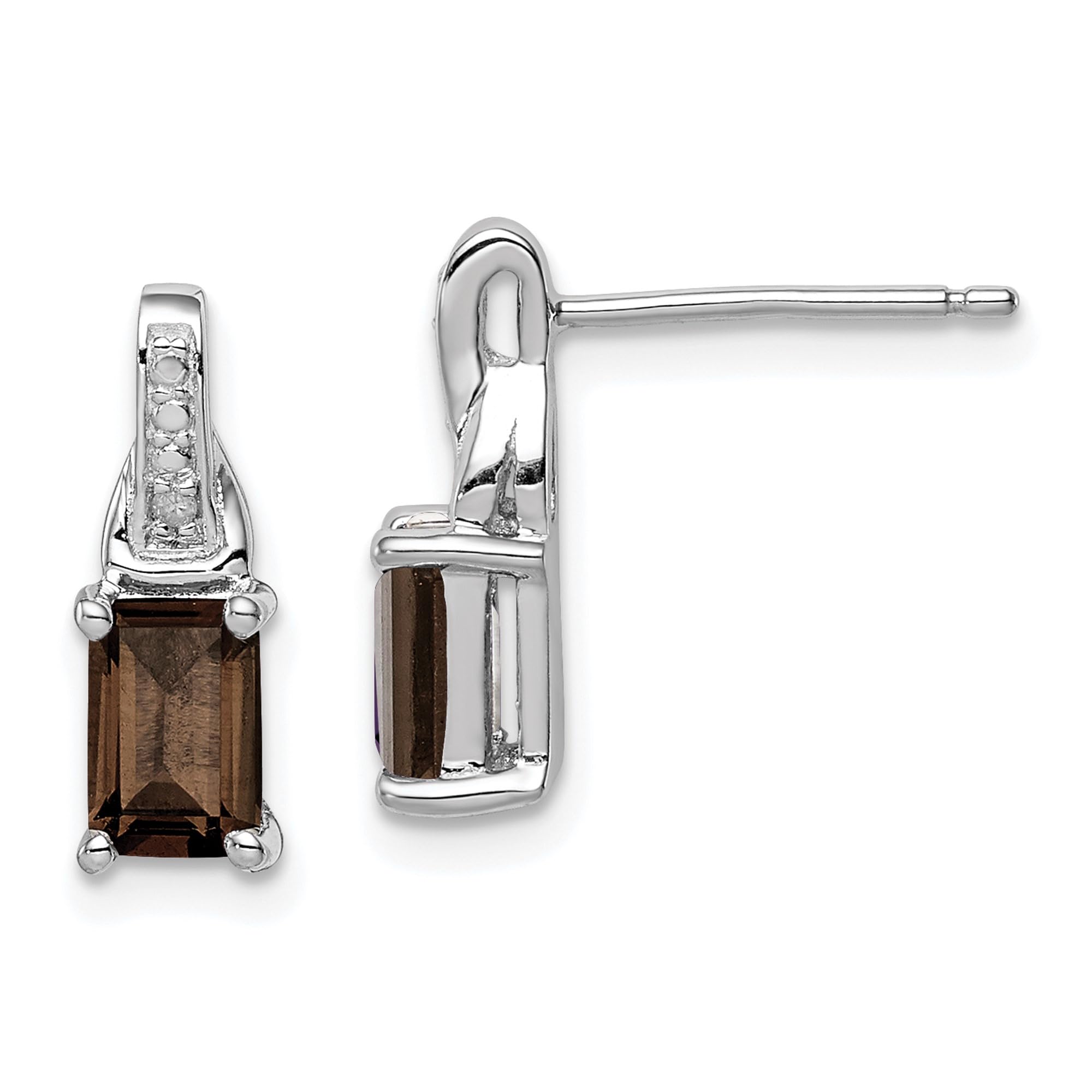 925 Sterling Silver Diamond Brown Smoky Quartz Drop Dangle Earrings for Women - Elegant Bohemian Jewelry for Party, Wedding & Everyday Wear