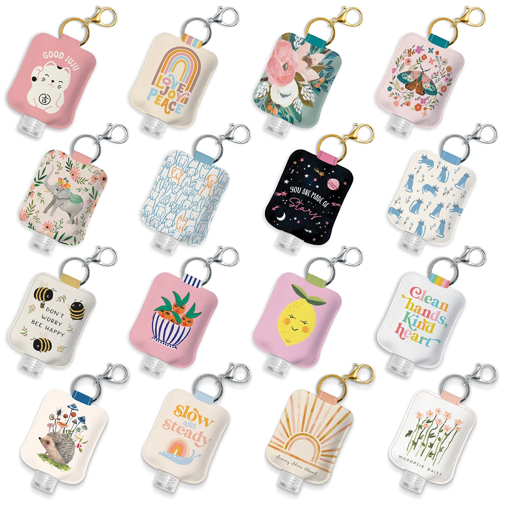 Refillable Travel Hand Sanitizer Holder with Keychain - Portable Mini Bottle for Clean & Germ-Free Hands | Perfect for Purse, Backpack & On-the-Go Use