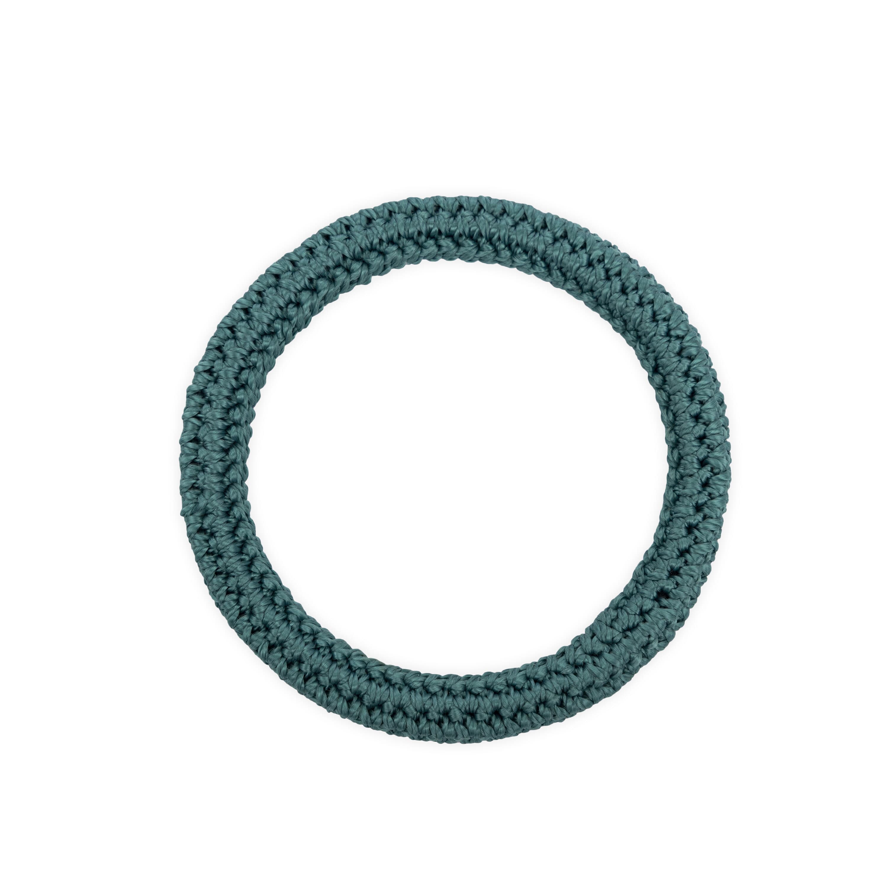 Handmade Finch Bangle - Crochet Azure Blue Bracelet for Women - Boho Chic Jewelry for Casual Wear & Festival Outfits