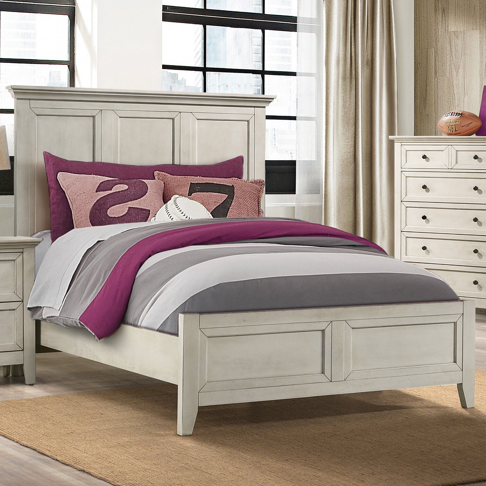 San Mateo Youth Panel Bed - Modern Twin Size Wooden Bed Frame for Kids & Teens - Perfect for Bedrooms, Dorms, and Guest Rooms