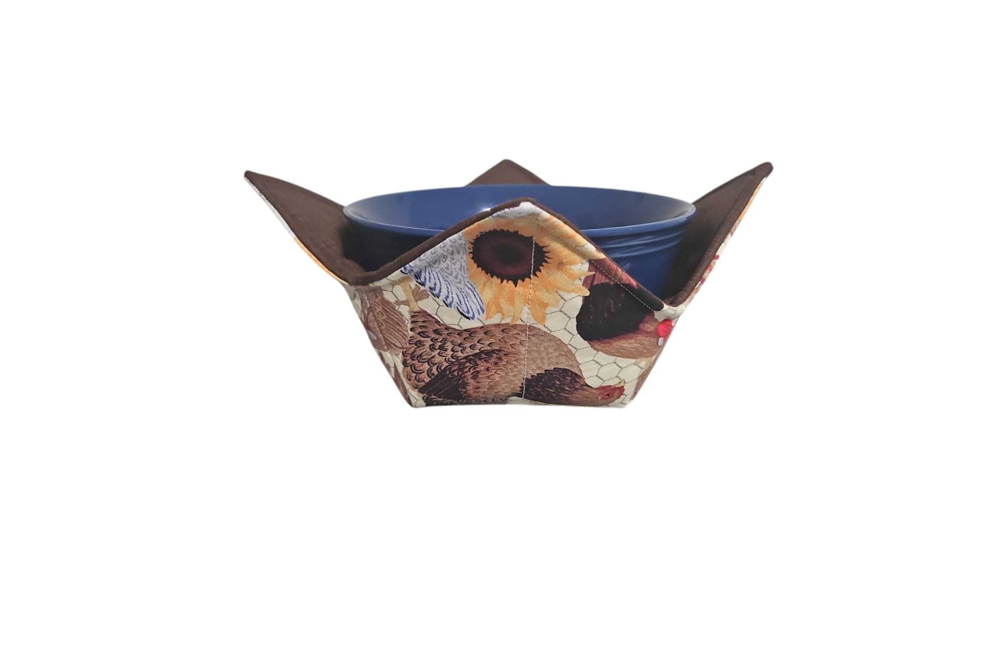 Roosters Reversible Quilted Bowl Cozy Holder - Microwave Safe Soup Bowl Cover - Perfect Housewarming Gift for Kitchen & Dining - Ideal for Hot Bowls, Soup Mugs & Food Storage