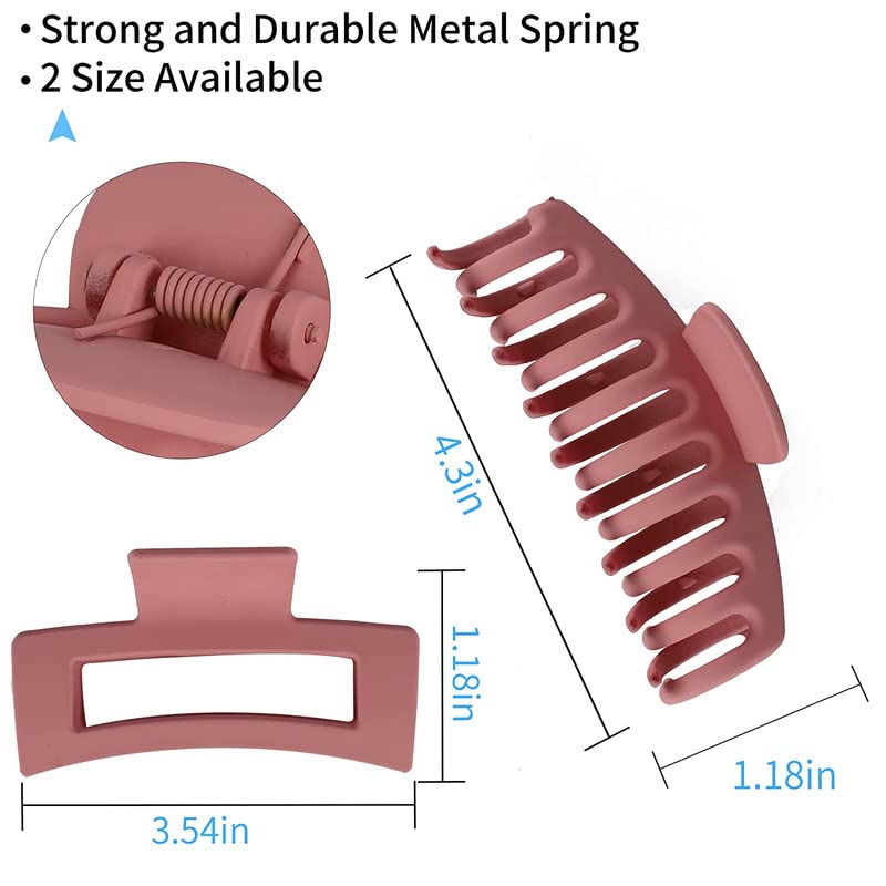 6-Piece Large Hair Claw Clips for Women - 4.3 Inch Strong Hold Hair Clips for Thick Hair, Banana Clips Hair Accessories for Ponytail, Bun & Updo Hairstyles