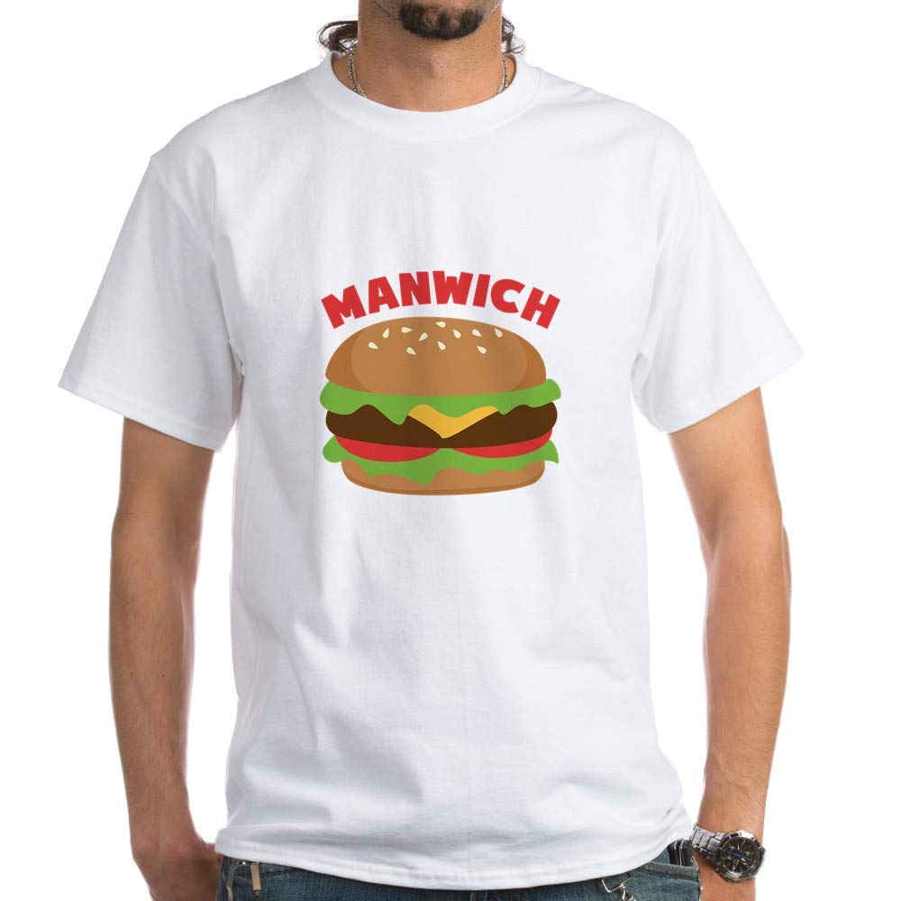 Manwich T-Shirt - 100% Cotton Comfortable White Tee for Men | Casual Wear, Funny Gift Idea, Lounge & Everyday Outfit