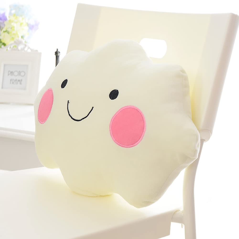 Soft Cloud Shaped Pillow - Decorative Throw Pillow for Home, Nursery, Playroom Decor - 13.5 Inch Fluffy Cloud Cushion for Kids Room, Bedroom, Sofa & Cozy Reading Nook
