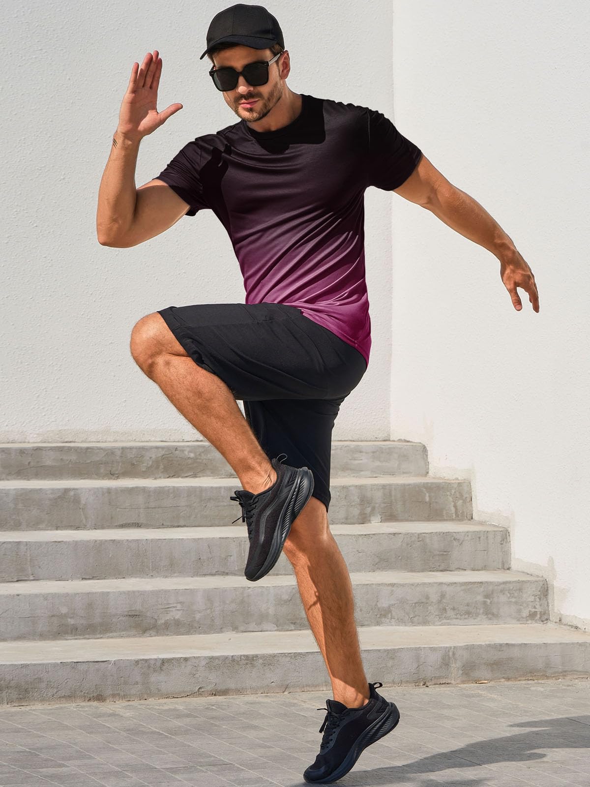 RRHSS Men's Muscle Fit Gym T-Shirt - Short Sleeve Workout Shirt for Bodybuilding & Athletic Training - Breathable Cotton Tee - Perfect for Gym, Weightlifting & Casual Wear