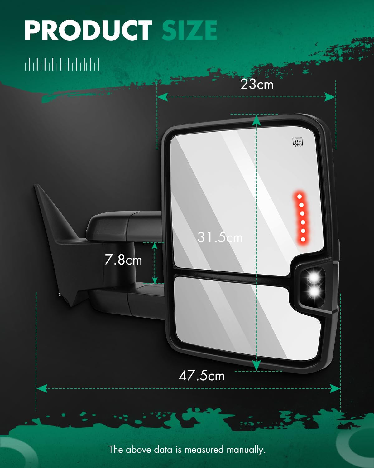 SCITOO Power Heated Towing Mirrors with Running Light & Turn Signal - Compatible with 2014-2020 Chevy Silverado 2500/3500 HD, 2007-2014 GMC Sierra, Tahoe, Suburban, Avalanche, Yukon XL & 2008-2013 Denali - Perfect for Towing, Camping & Off-Road Adventures