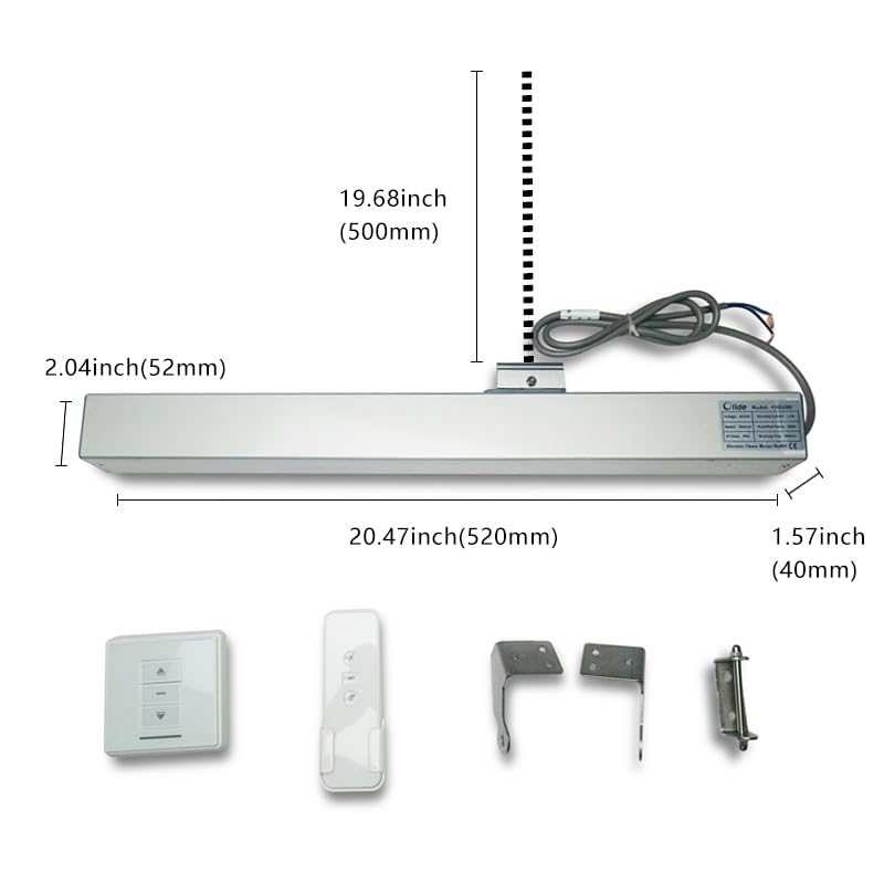 Olideauto SD500 24V DC Electric Window Opener with Switch - 19.7 Inch Travel Distance for Greenhouses, Sheds & Home Ventilation
