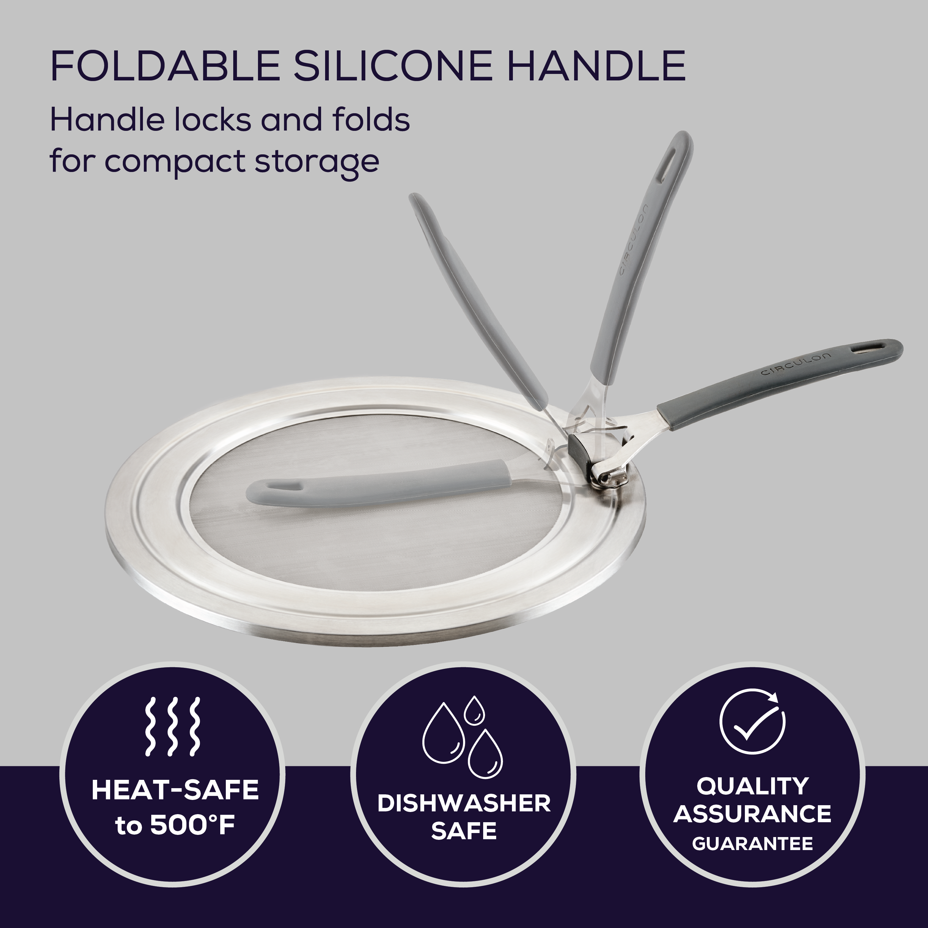 Premium Universal Stainless Steel Splatter Guard for Frying Pans - 12 Inch Oil Splash Protector for Cooking, Frying & Sauteing - Durable Kitchen Essential for Mess-Free Stovetop Cooking