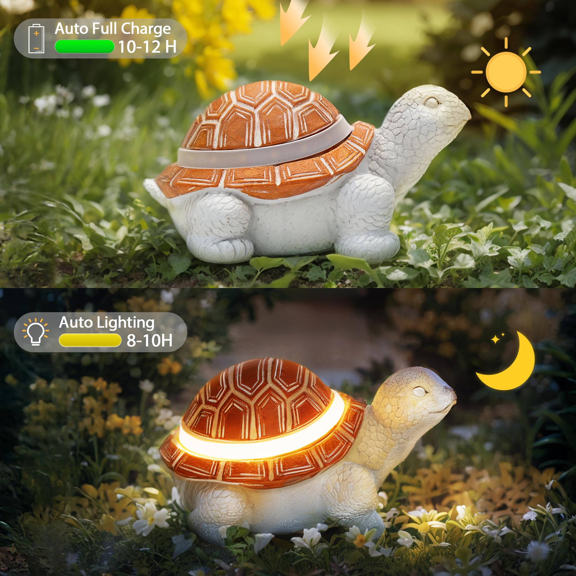 Solar Powered LED Turtle Garden Statue Light - Waterproof Outdoor Decor for Yard, Patio & Lawn - Unique Christmas & Birthday Gift for Women - Perfect for Garden, Pathway & Landscape Lighting
