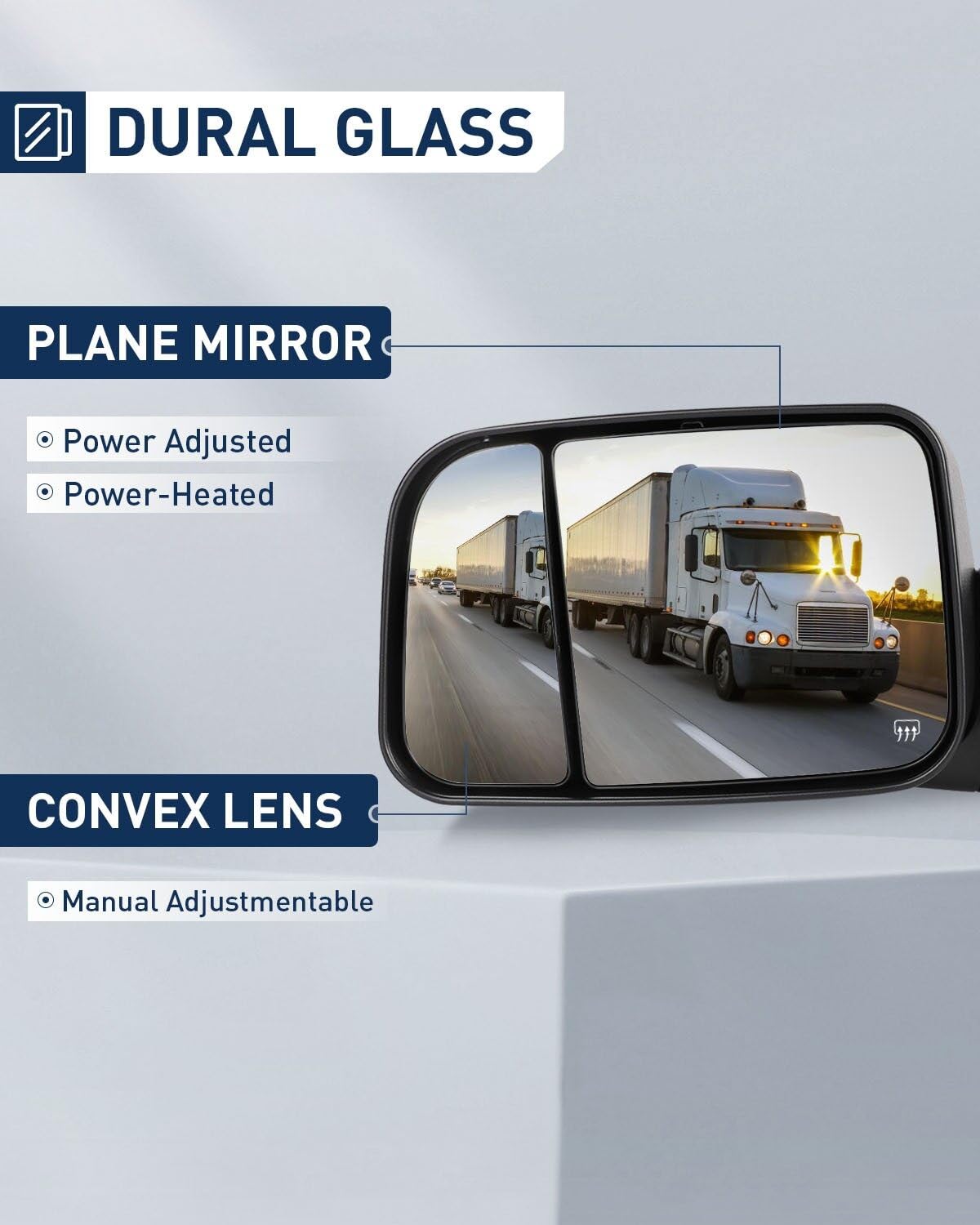 ECCPP Power Heated Tow Mirrors with Turn Signal Lights - Compatible with 2002-2008 Dodge Ram 1500/2500/3500 - Driver & Passenger Side Manual Flip-Up Replacement Mirrors - Perfect for Towing, Camping & Off-Road Adventures