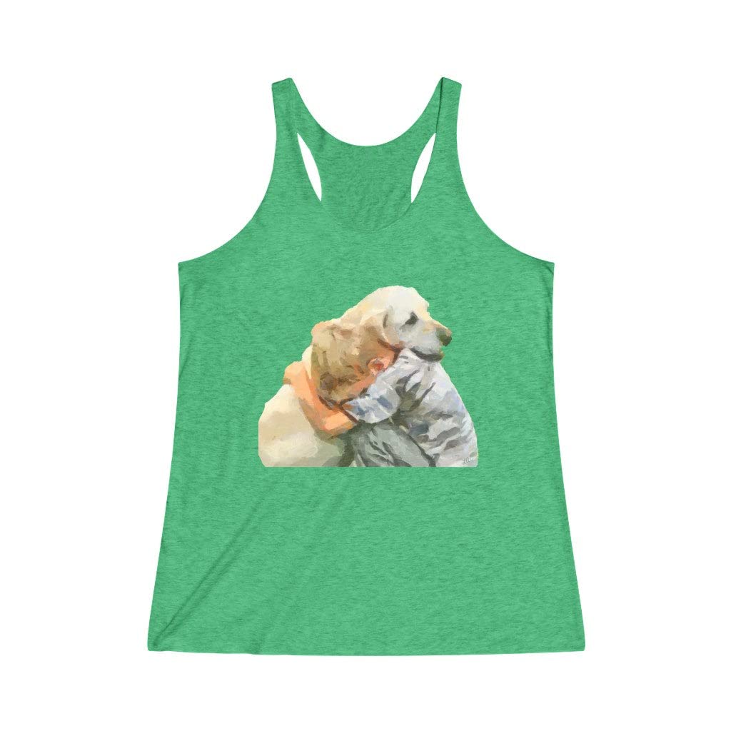 Yellow Labrador Retriever Women's Tri-Blend Racerback Tank Top - Soft Breathable Athletic Shirt by Doggylips™ - Perfect for Running, Yoga & Summer Outdoor Activities