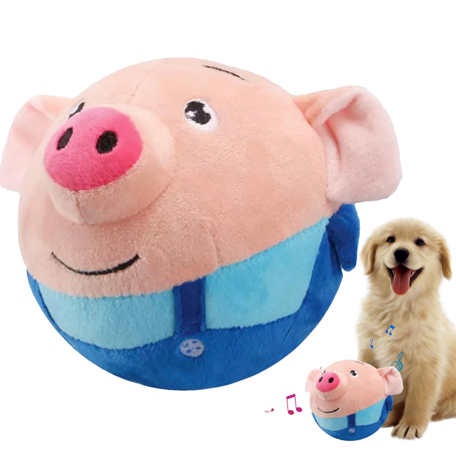 Interactive Moving Dog Toy - Talking Plush Ball for Small & Medium Dogs, Play & Exercise