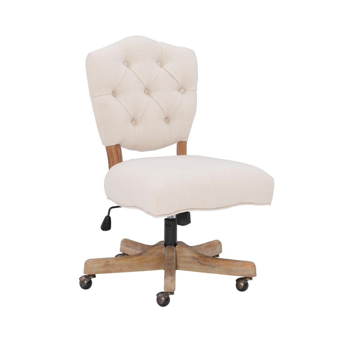 Linon Hazel Natural Office Chair - Ergonomic Mesh Back & Padded Seat for Home & Office Comfort - Perfect for Long Hours of Work or Gaming
