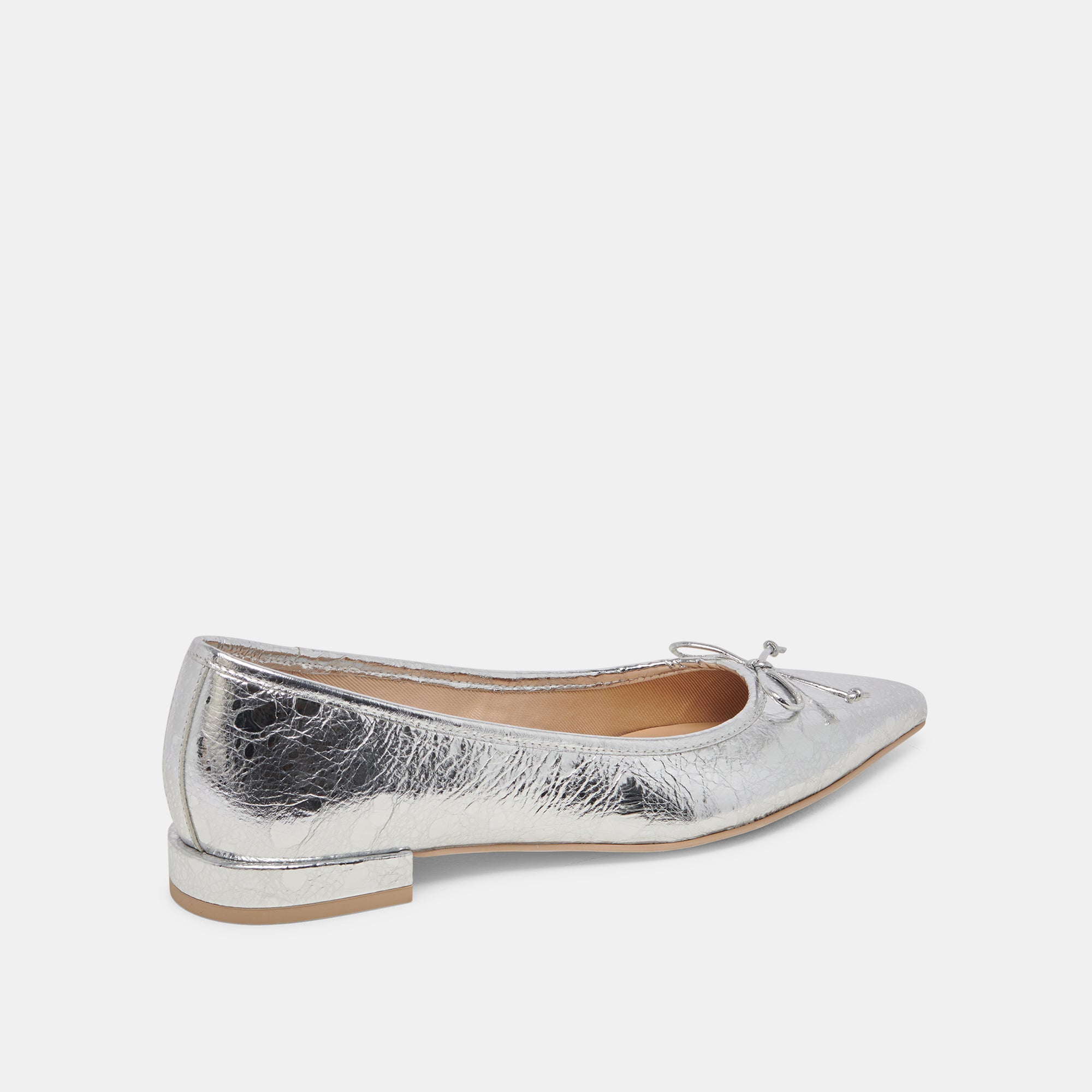 PALANI Women's Ballet Flats - Silver Distressed Leather Slip-On Shoes for Comfort & Style | Perfect for Casual Wear, Office & Travel