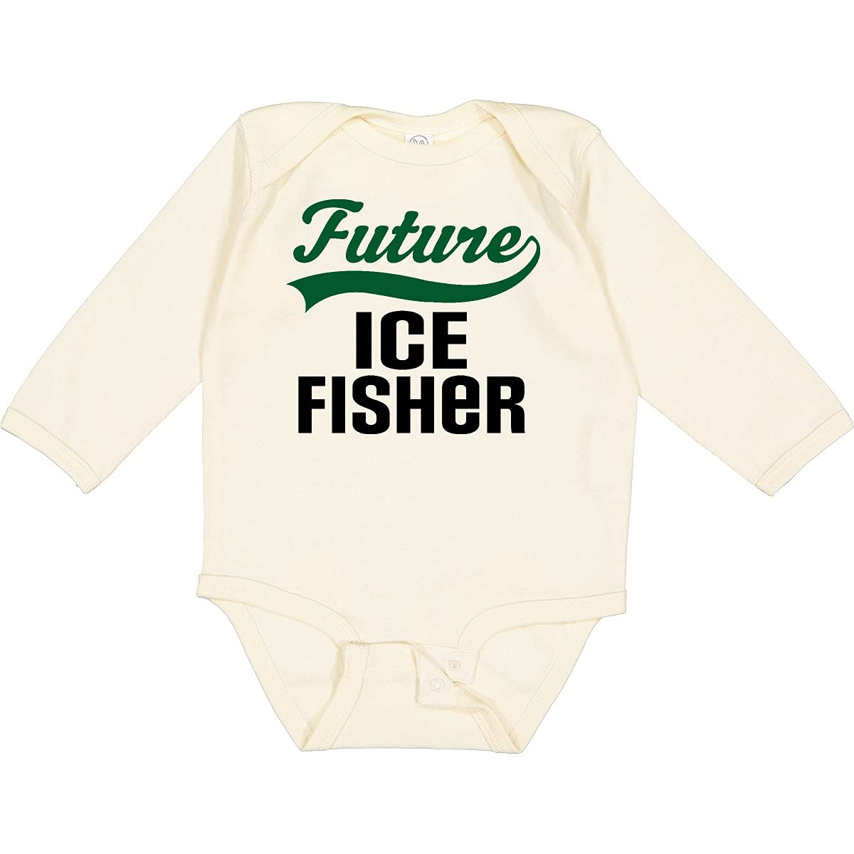 Inktastic Fishing Future Ice Fisher Long Sleeve Baby Bodysuit - Perfect for Winter Fishing Trips & Outdoor Adventures