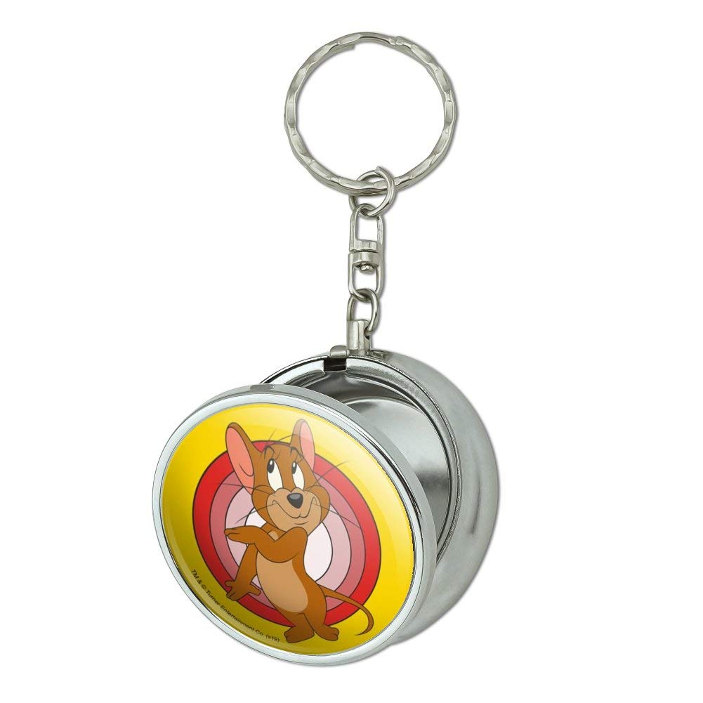 Tom and Jerry Jerry Character Portable Travel Ashtray Keychain with Cigarette Holder - Compact Pocket Purse for Smoking Accessories - Perfect for Travel, Camping, and Outdoor Use