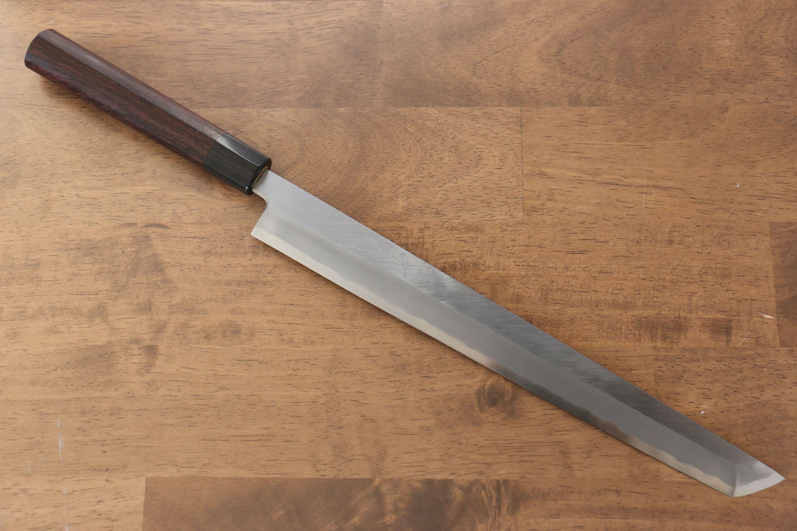 Jikko White Steel No.2 Sakimaru Yanagiba 300mm Japanese Sushi Knife with Premium Ebony Handle - Perfect for Sushi Chefs & Professional Japanese Cuisine Preparation