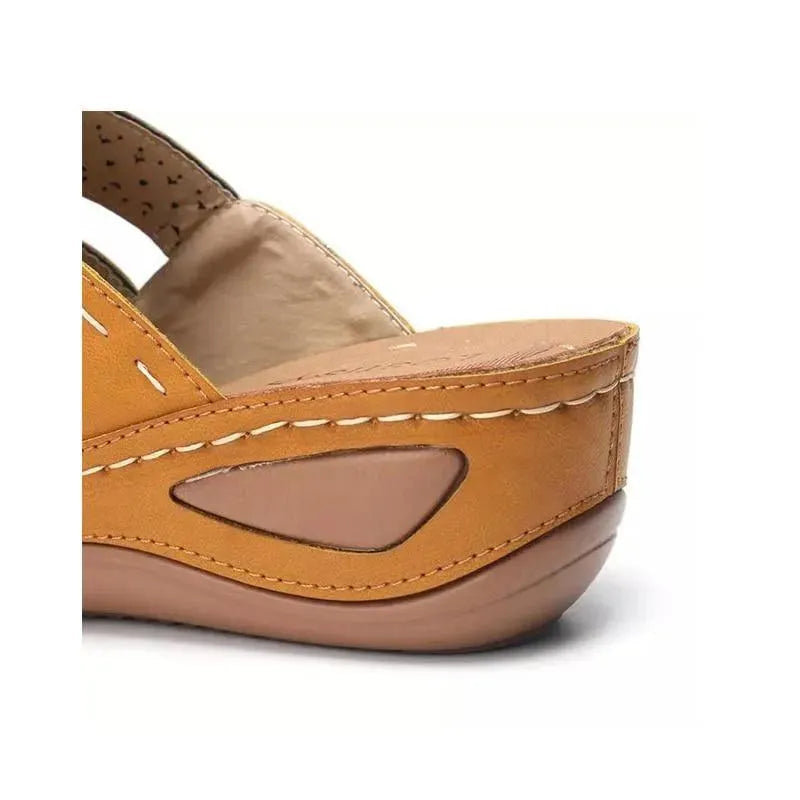 Women's Comfortable Slip On Summer Wedge Sandals - Breathable Casual Shoes for Beach, Vacation & Outdoor Walking