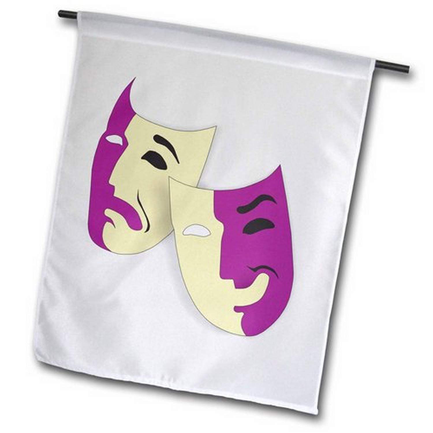 3D Drama Comedy Masks Cartoon Garden Flag 18x27 for Outdoor Decor