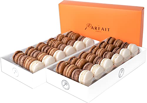 Le Parfait Paris: Gourmet French Macarons Gift Box - 48 Assorted Chocolate Flavors, Freshly Baked Dessert for Baby Showers, Birthdays, Valentine's Day & Anniversaries | Perfect Party Favors, Wedding Treats & Corporate Gifts