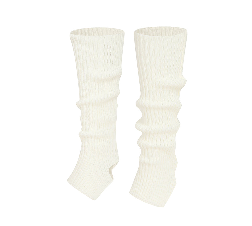 EVERAU® Women's Stretchy Ribbed Knit Stirrup Leg Warmers - Soft & Warm Winter Leggings for Yoga, Dance, Workout & Cold Weather Fashion