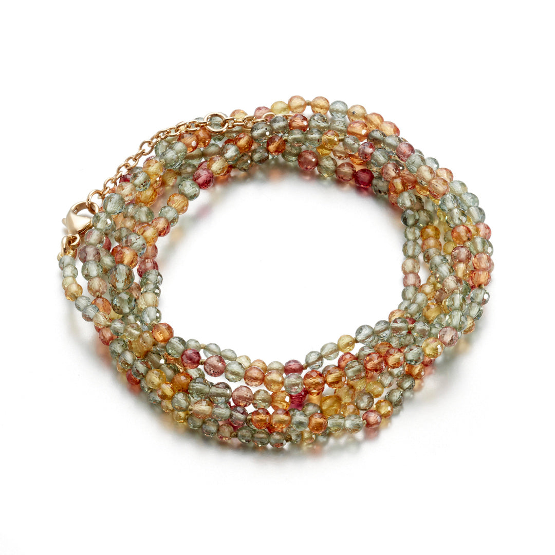 Stunning Multi-Colored Sapphire Wrap Bracelet for Women – Elegant Stackable Jewelry for Everyday Wear & Special Occasions