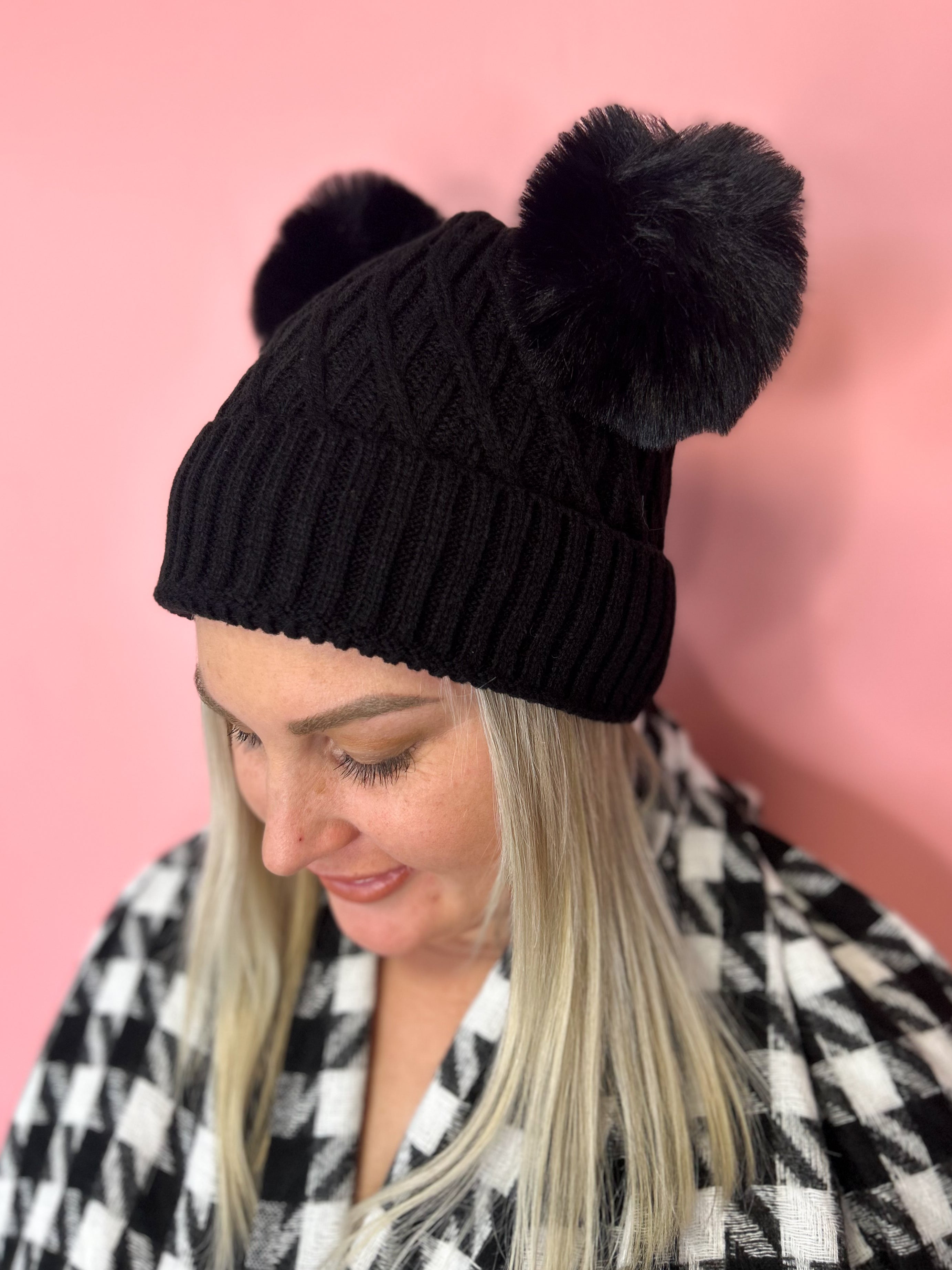 Warm & Stylish Maeve Pom Pom Beanie for Women - Soft Winter Knit Hat with Faux Fur Ball - Perfect for Cold Weather, Outdoor Activities & Fashion Accessories