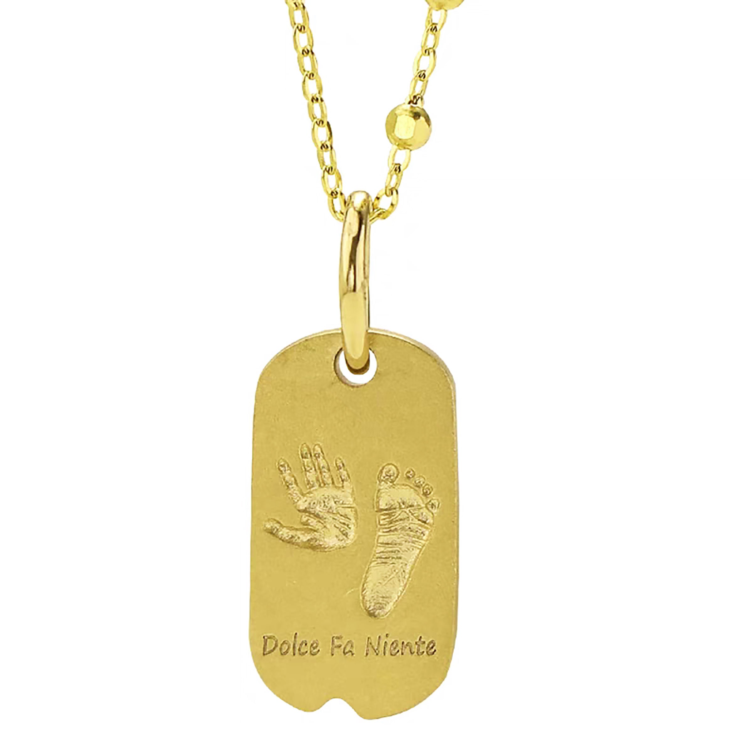MomentoGleam Solid Gold Baby Footprint Necklace - Personalized Keepsake Jewelry for Newborns, Christening Gifts & Mother's Day - Handcrafted 14K Gold Pendant for Special Memories