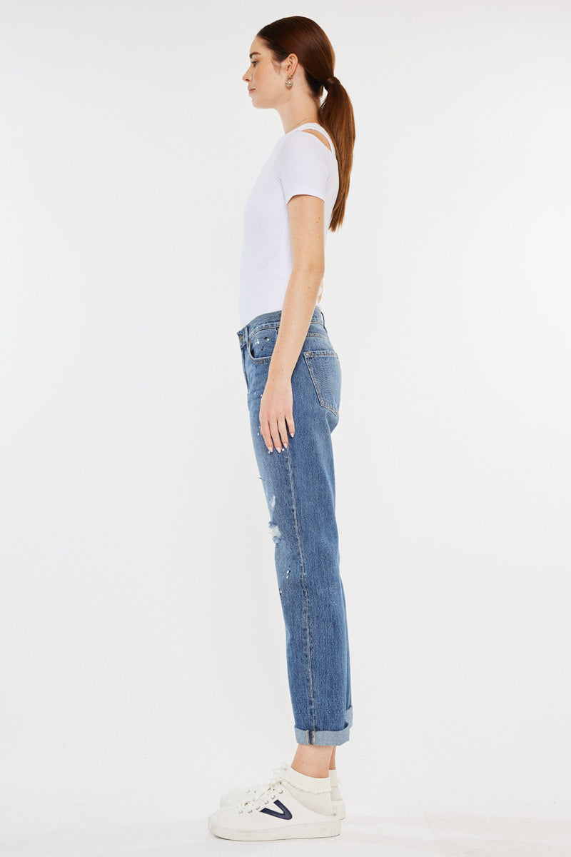 Stylish Zyra Mid Rise Boyfriend Jeans for Women - Comfortable Relaxed Fit Denim Pants - Perfect for Casual Outings & Everyday Wear