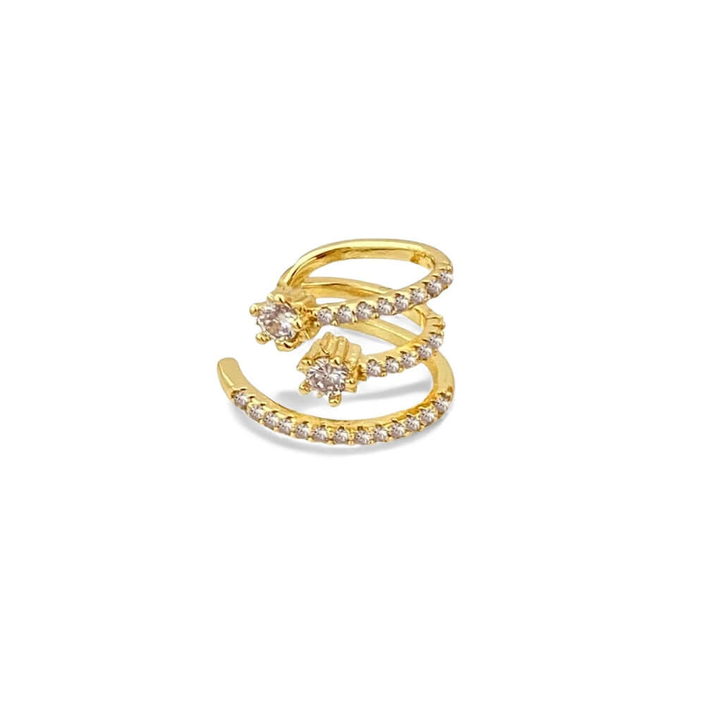 Elegant Star Layered Ear Cuff for Women - Trendy Cartilage Earring for Helix & Lobe - Perfect for Parties, Weddings & Everyday Wear | R1847