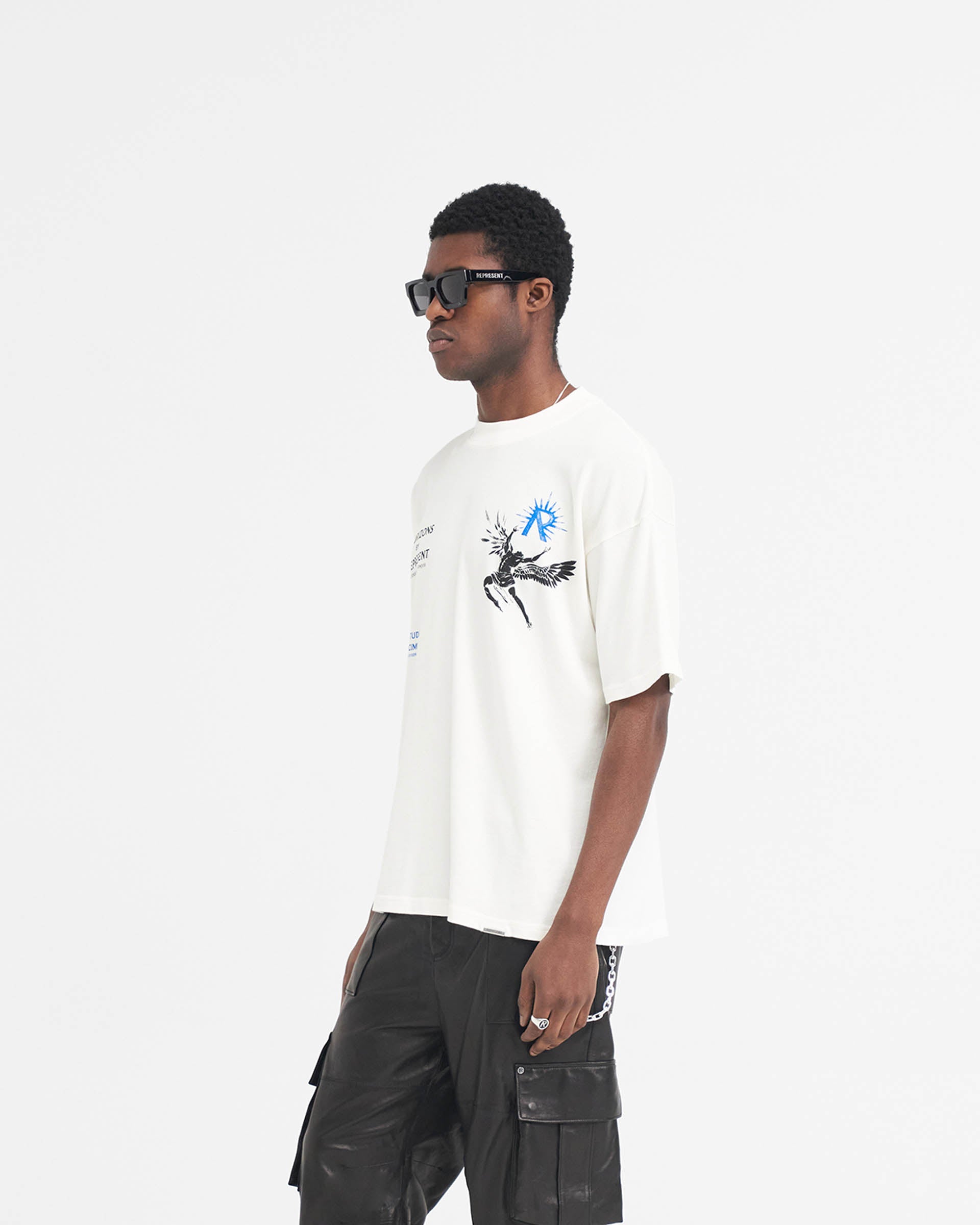 Icarus Graphic T-Shirt for Men - Flat White Cotton Tee - Casual Wear & Street Style Fashion
