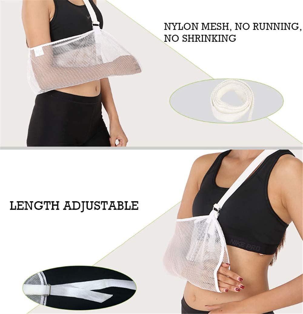 Lightweight Cool Mesh Arm Sling - Shoulder Immobilizer & Forearm Support Brace for Injury Recovery, Fracture Protection (Size: Large) - Perfect for Post-Surgery, Sports Injuries & Daily Comfort