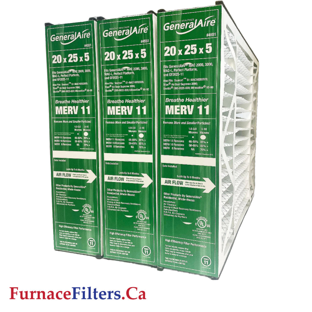 Generalaire 4501/4551 MERV 11 Furnace Air Filter 20x25x5 (Actual Size 19 5/8