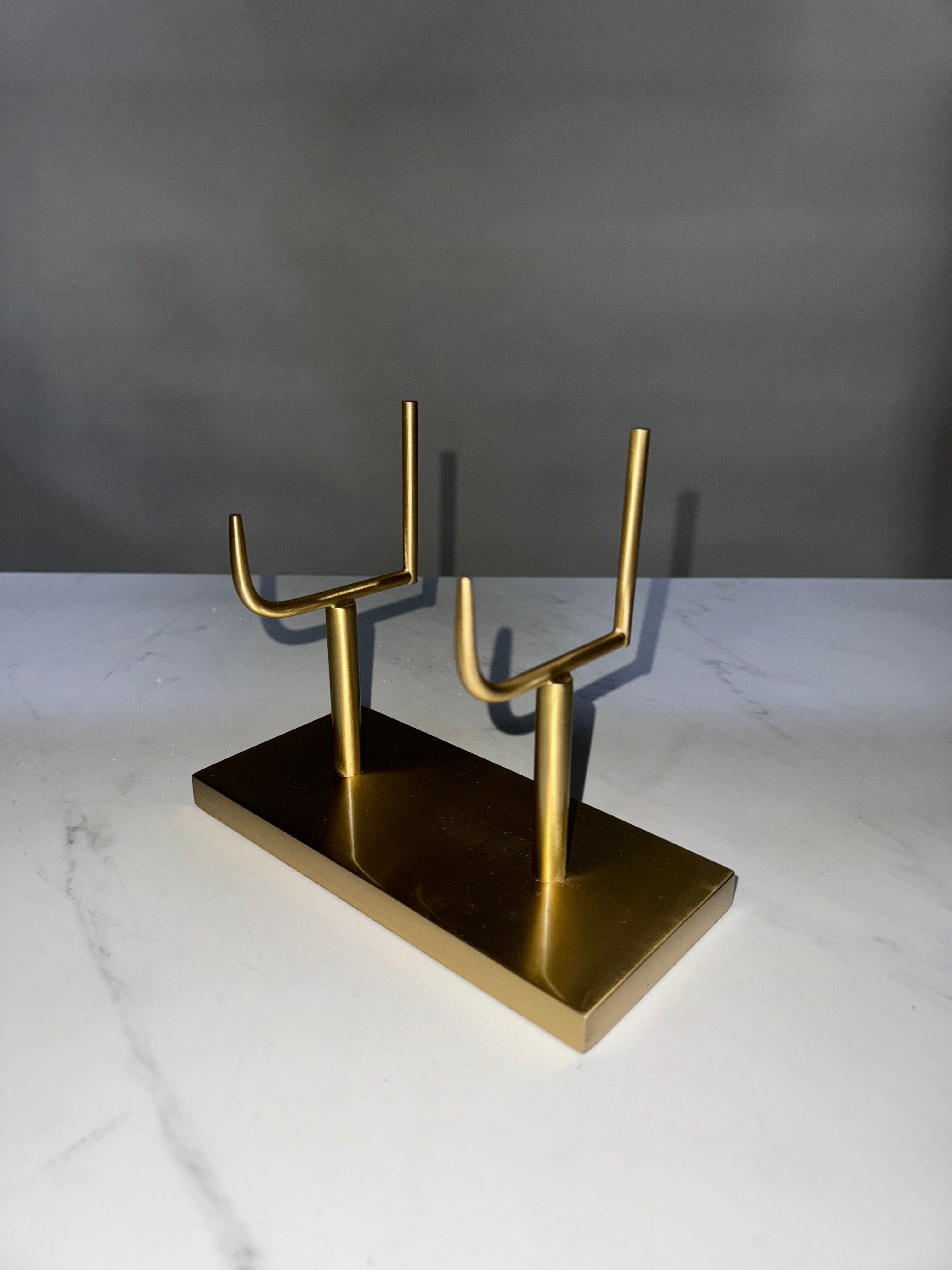 Premium Gold Powder Coated Mineral Display Stand - 7.5