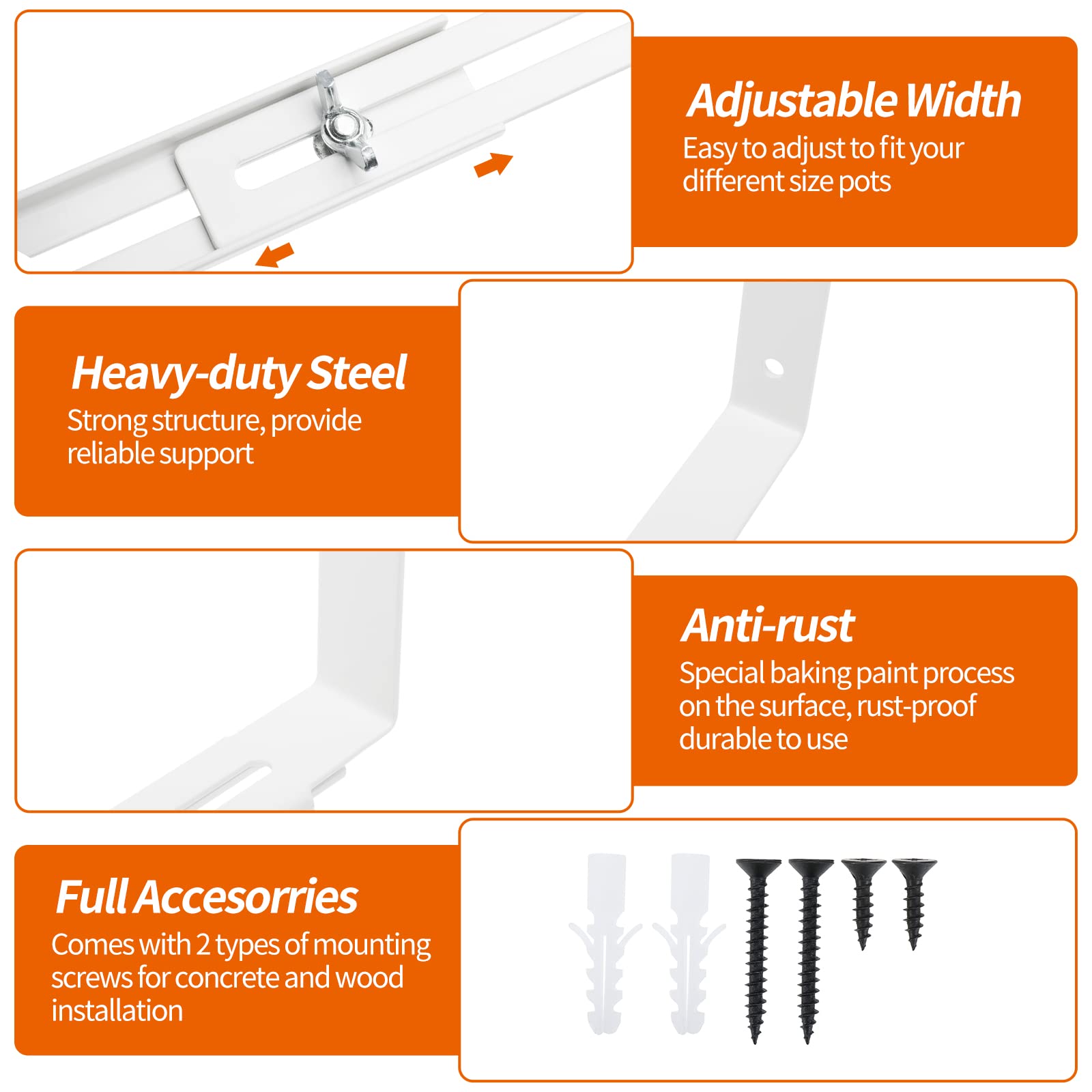 Adjustable Window Box Planter Brackets (5.92