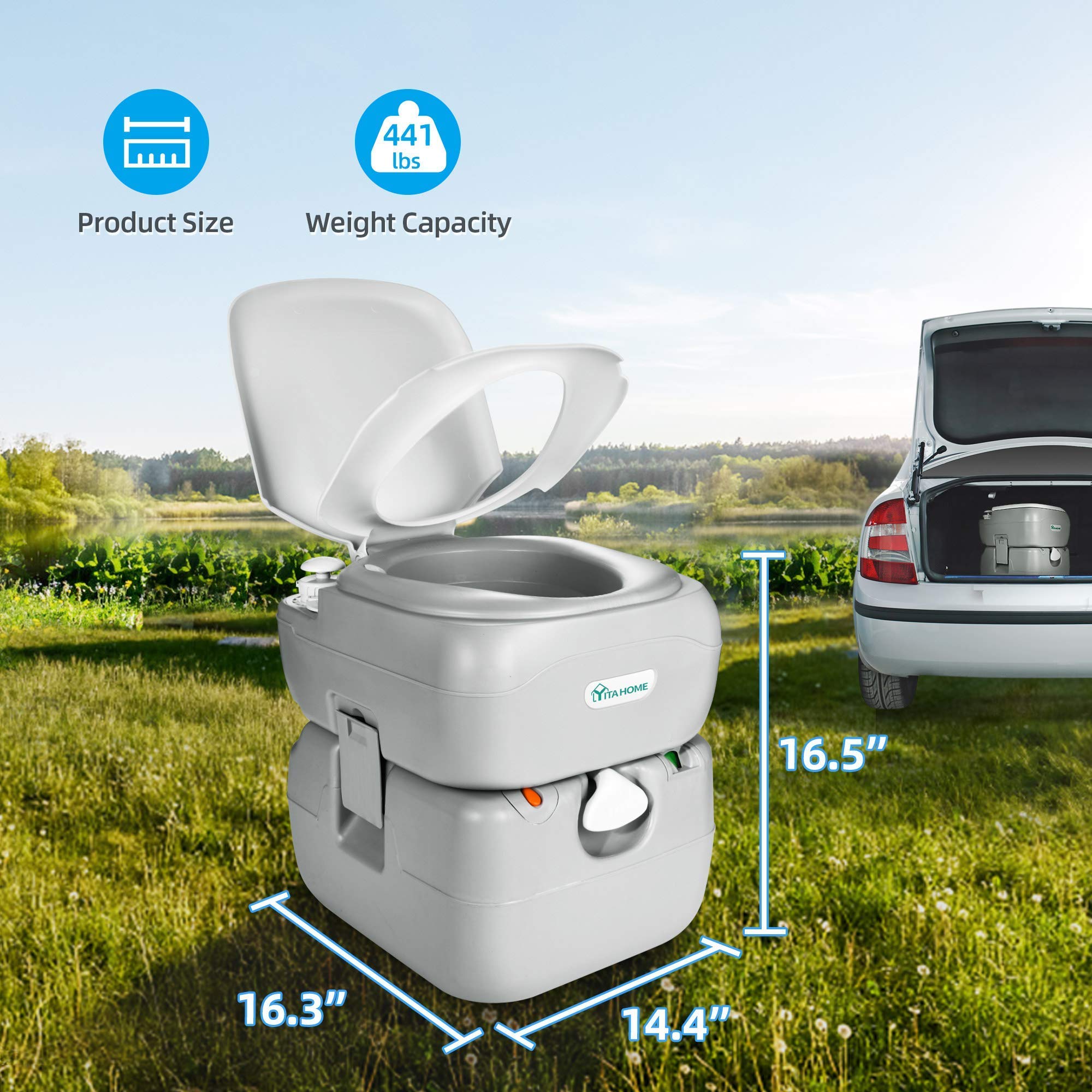 **YITAHOME 5.8 Gallon Portable Toilet & 17L Hand Washing Station - Lightweight RV Potty & Camping Sink for Outdoor Adventures, Travel, Boating, Hiking & Emergency Preparedness**    *(Use Cases: Perfect for camping trips, RV travels, boating excursions, hiking adventures, emergency kits, and off-grid living.)*