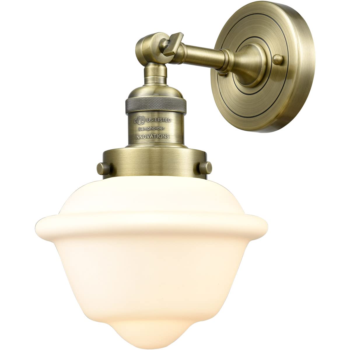 Innovations 201F-AB-G531-LED Semi-Flush Mount Ceiling Light Fixture - Antique Brass Finish, Energy Efficient LED Lighting for Bedroom, Hallway, or Entryway