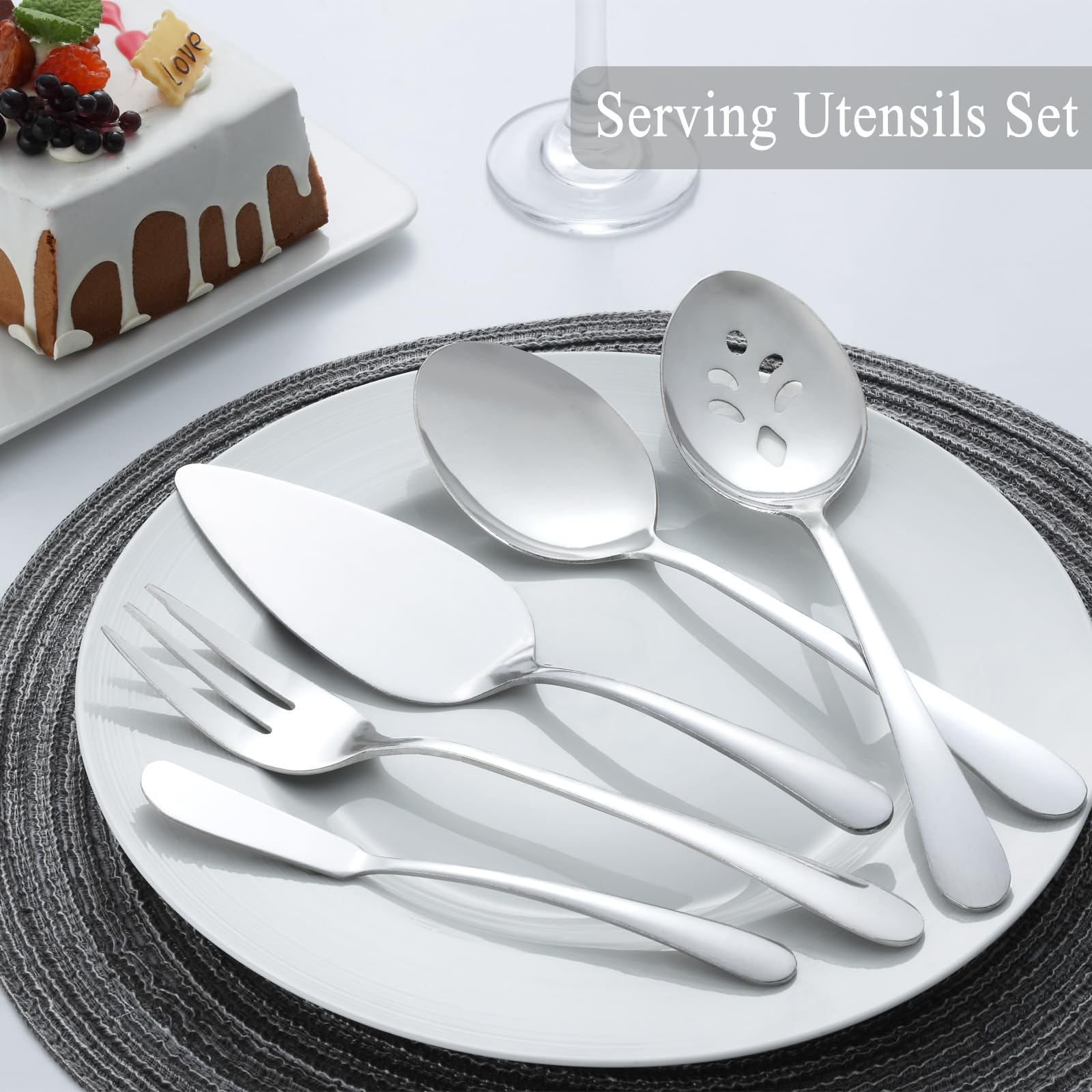 65-Piece Stainless Steel Silverware Set for 12 - Premium Polished Flatware Set with Forks, Spoons & Knives - Food-Grade Cutlery Set for Home Kitchen & Dining - Dishwasher Safe - Perfect for Everyday Meals, Dinner Parties & Restaurant Use