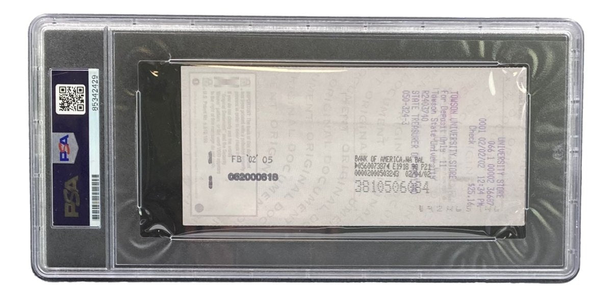 Johnny Unitas Baltimore Colts Autographed Signed Bank Check #7608 PSA Certified - Rare Football Memorabilia for Collectors & Sports Fans Display