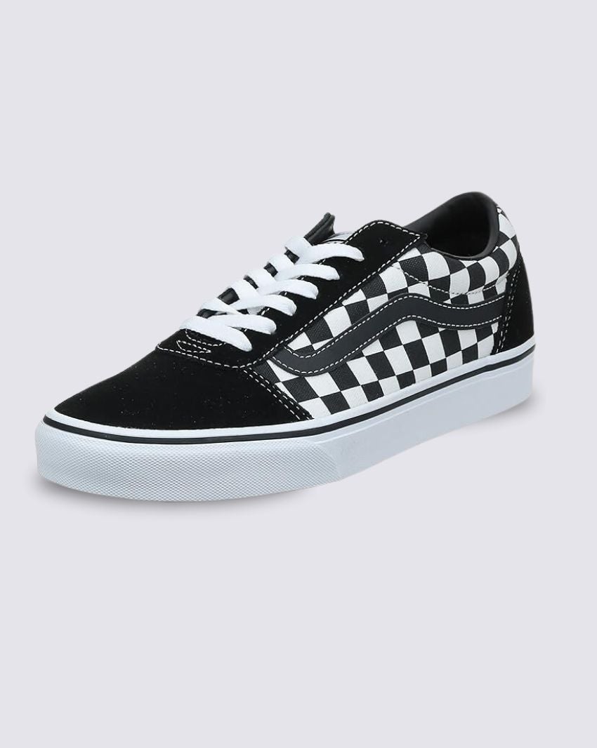 Vans Men's Ward Lo Checkered Black/White Skate Shoes - Classic Slip-On Sneakers for Casual Wear & Street Style