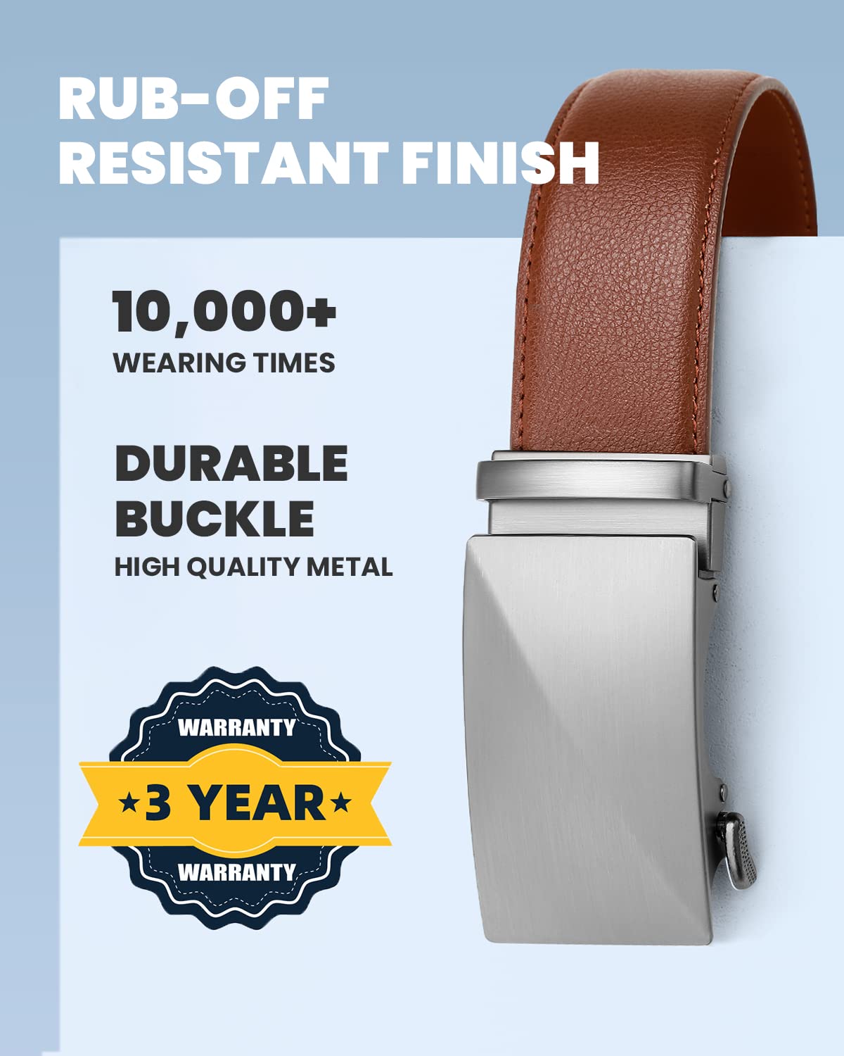 Premium Men's Ratchet Dress Belt - 1 3/8