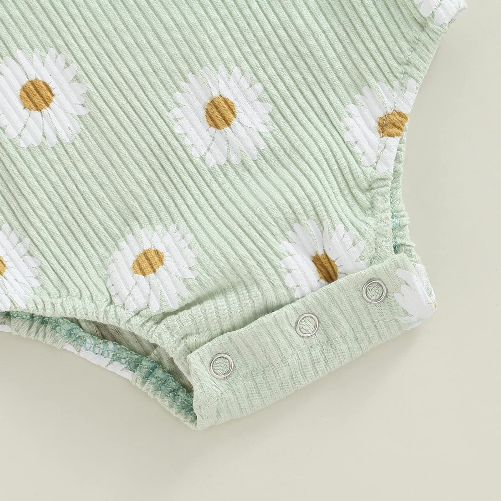 Summer Baby Girl Clothes | Newborn Floral Onesie | Cute Infant Ribbed Cotton Romper | Girls Outfit for Playdates & Photo Shoots